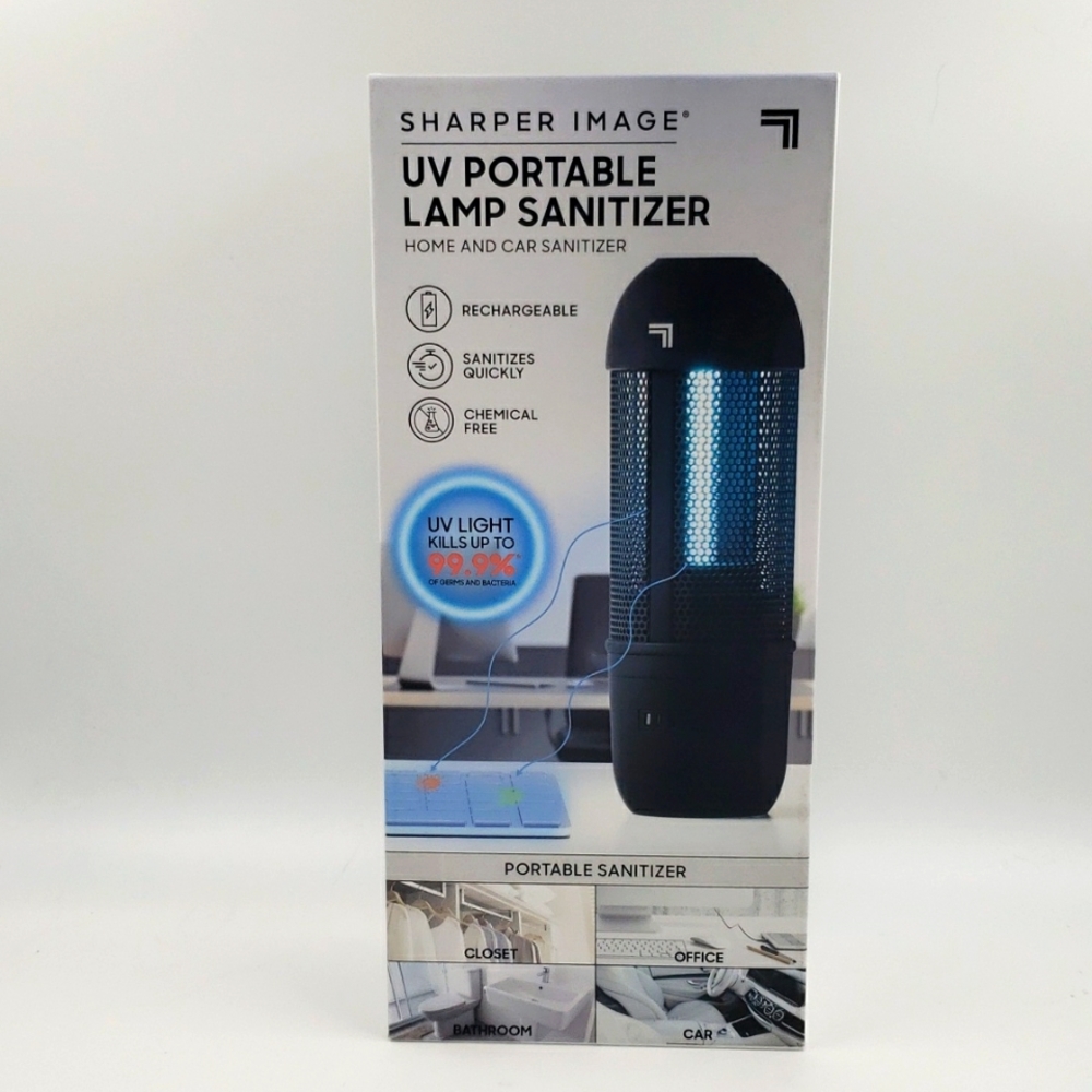Bundle Only NWT SHARPER IMAGE Black UV Portable Lamp Sanitizer